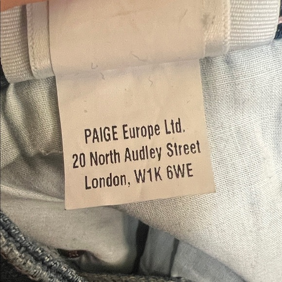 PAIGE High Rise Button-Fly Jeans in Dark Blue - Picture 10 of 14